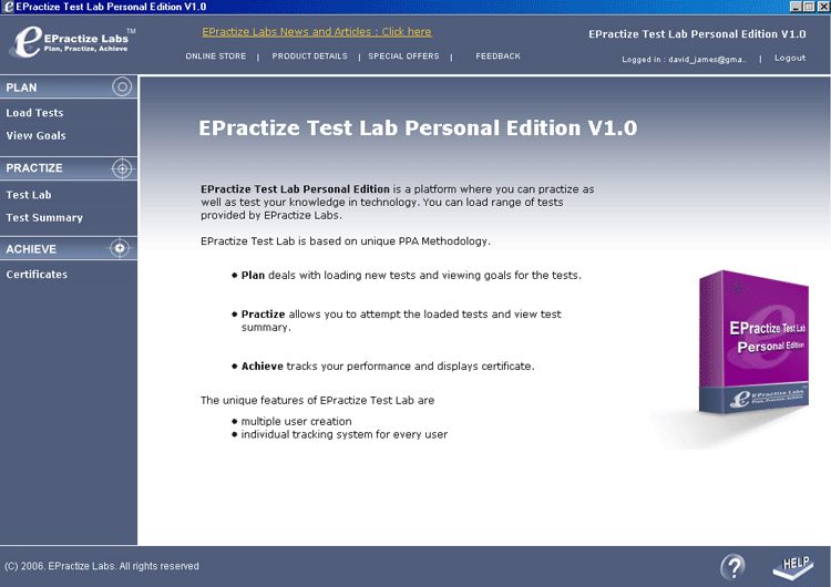 EPractize Test Lab  - Software Tester Free Certification Test screenshot